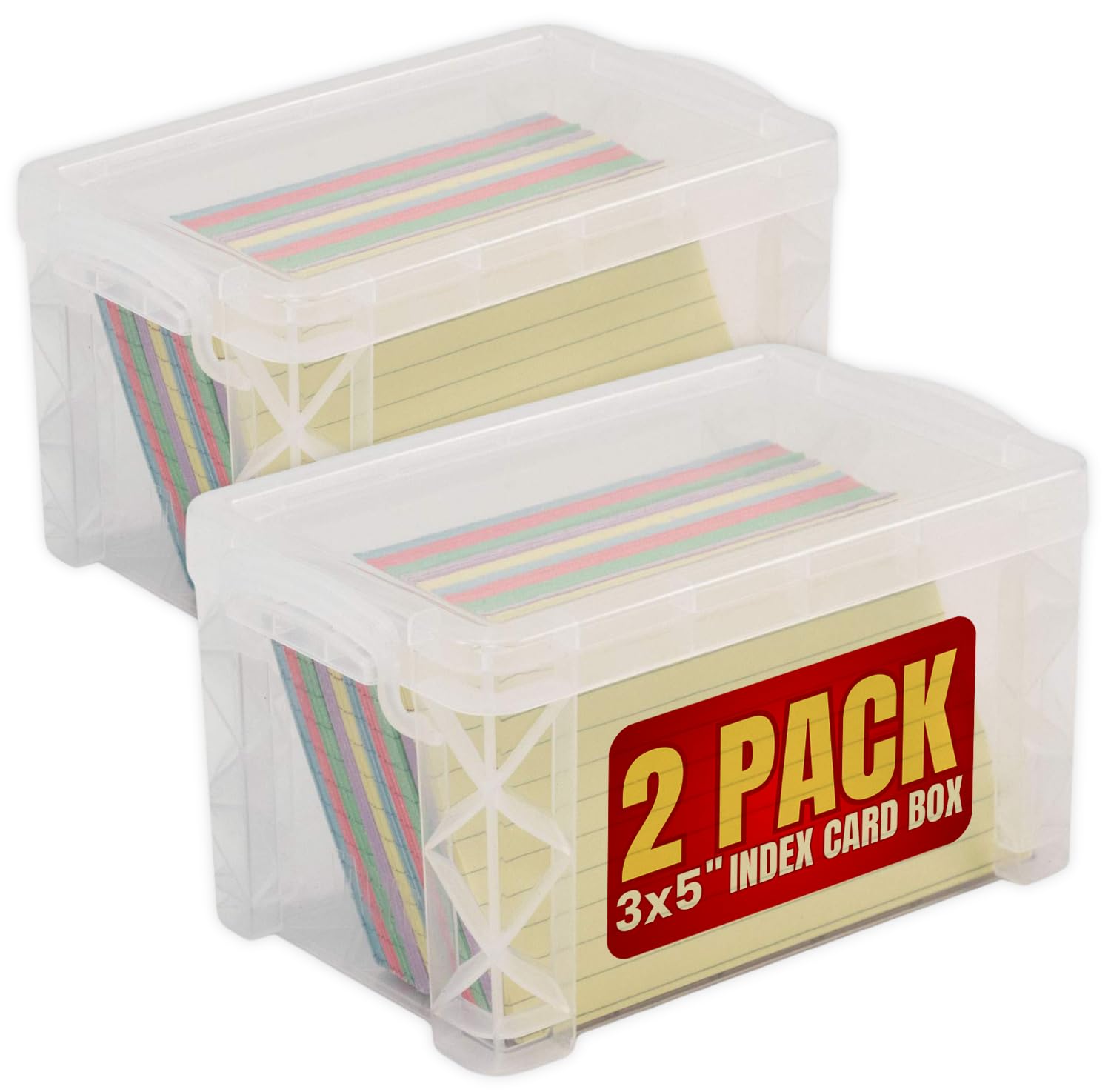 Amazon.com : 1InTheOffice Index Card Box 3x5 Index Card Holder 400